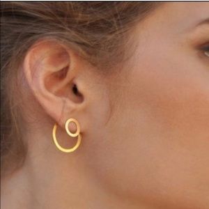 Gold Circle jacket earrings